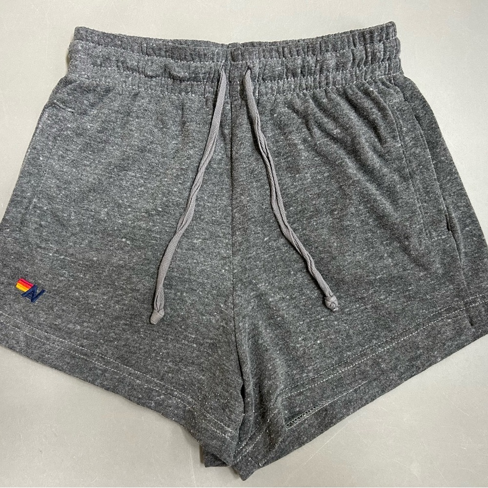 Aviator Nation Gray Athletic Shorts with Elastic Waistband